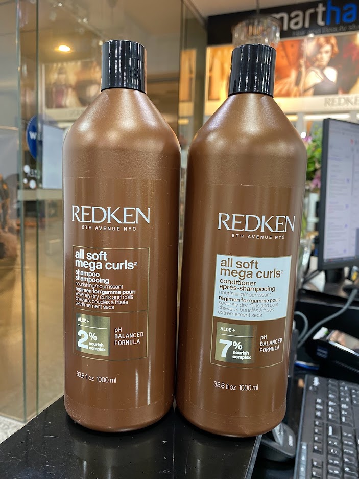 REDKEN ALL SOFT MEGA CURLS SHAMPOO 1L & CONDITIONER 1L For Dry Curls and Coils